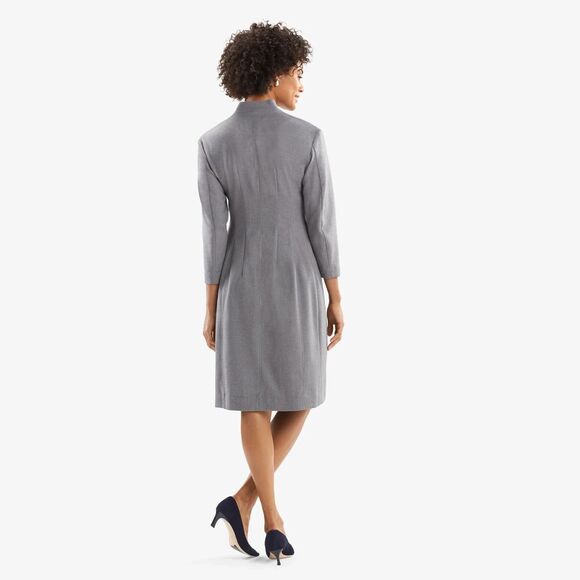 M.M. LaFleur The Scarlet Dress Size 4 Flannel Gray Long sleeves Sheath - Picture 7 of 7